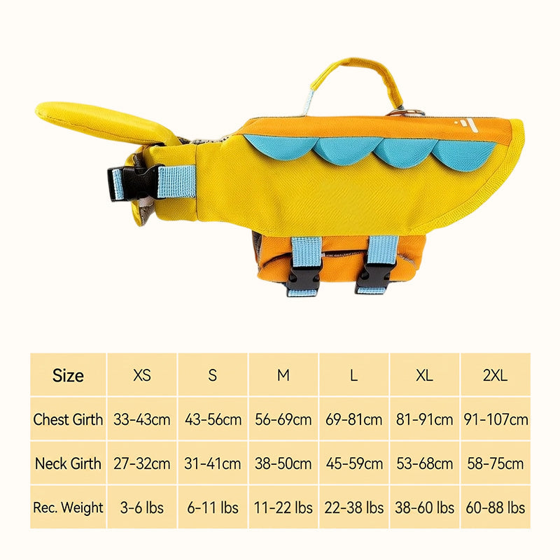 Cute Animal Dog Life Jacket – Fun Swimming Vest for Dogs, Safe & Comfortable Floatation Gear