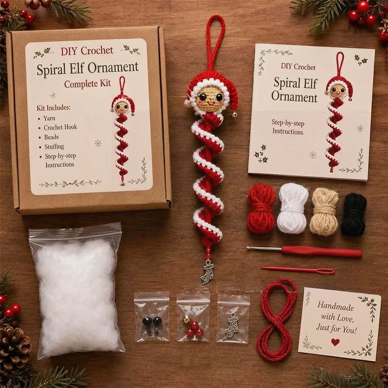 DIY Christmas Spiral Crochet Ornament Kit 🎄