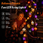 🎃 Halloween Pumpkin Face LED String Lights