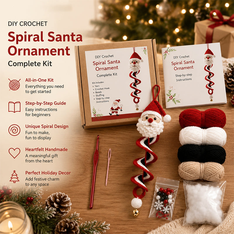 DIY Christmas Spiral Crochet Ornament Kit 🎄