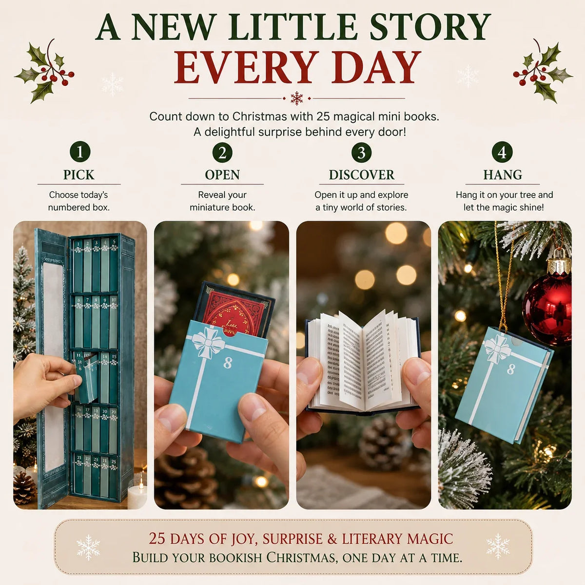 📚 25-dagers mini-bokadventskalender – 🎁 ❤️ En bokelskers nedtelling til jul