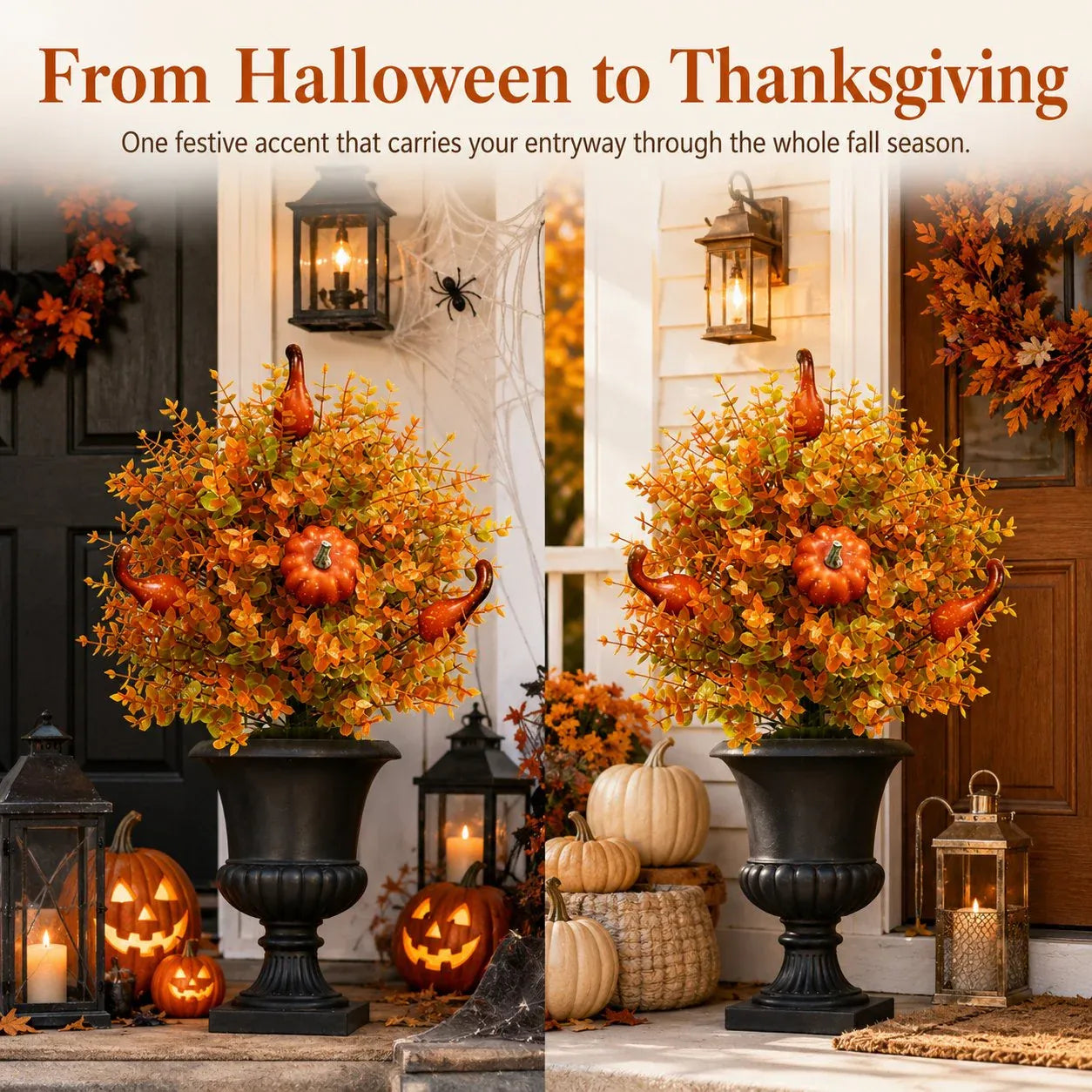 🔥  Artificial Fall Pumpkin Tree Stakes
