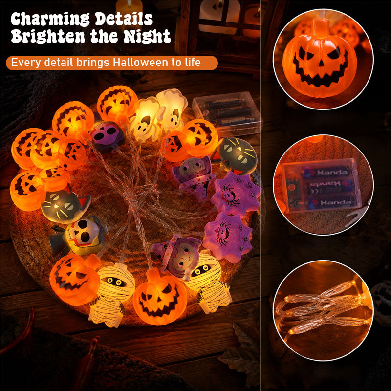 🎃 Halloween Pumpkin Face LED String Lights
