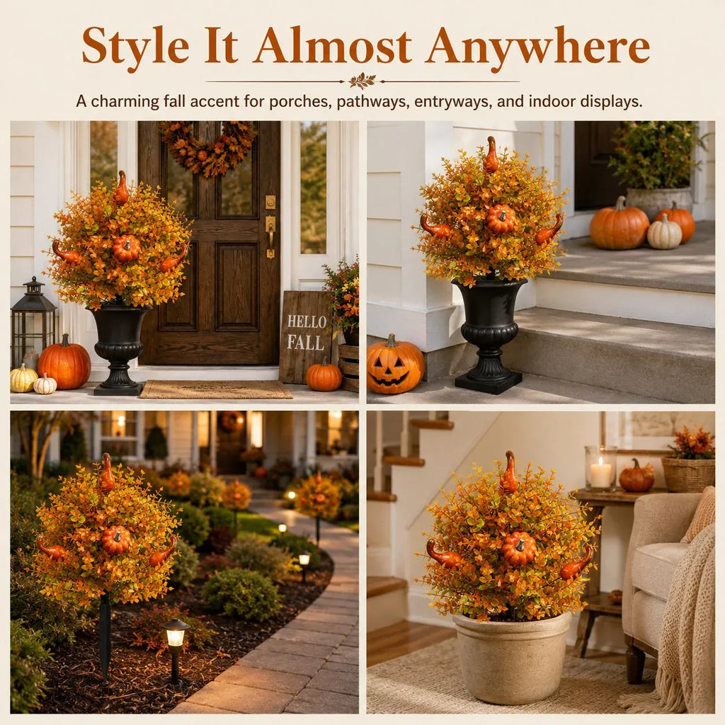 🔥  Artificial Fall Pumpkin Tree Stakes