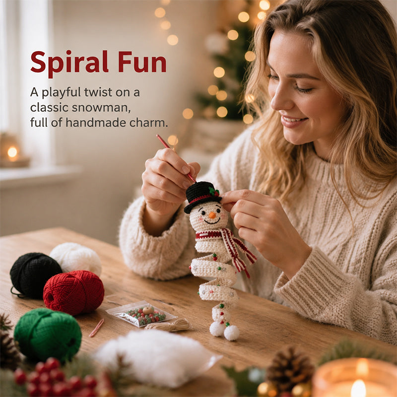 DIY Christmas Spiral Crochet Ornament Kit 🎄