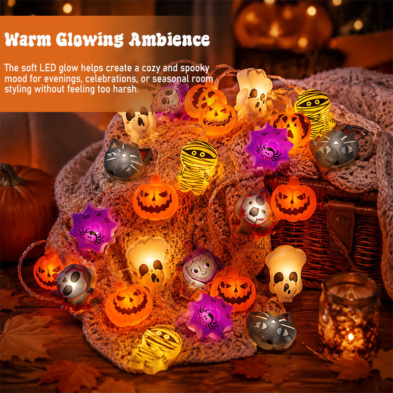 🎃 Halloween Pumpkin Face LED String Lights