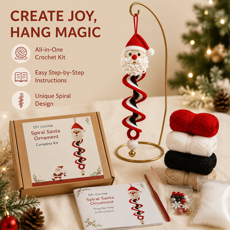 DIY Christmas Spiral Crochet Ornament Kit 🎄