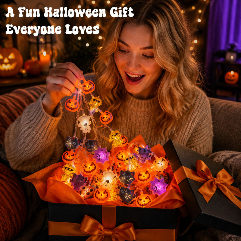 🎃 Halloween Pumpkin Face LED String Lights