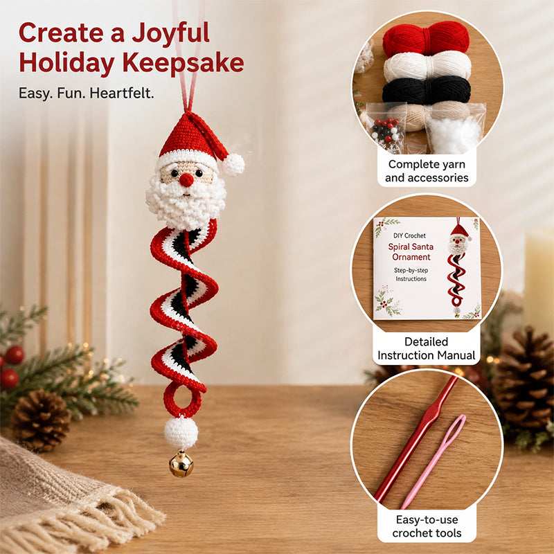 DIY Christmas Spiral Crochet Ornament Kit 🎄