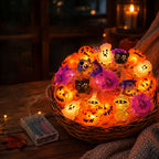 🎃 Halloween Pumpkin Face LED String Lights