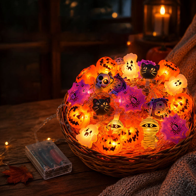 🎃 Halloween Pumpkin Face LED String Lights