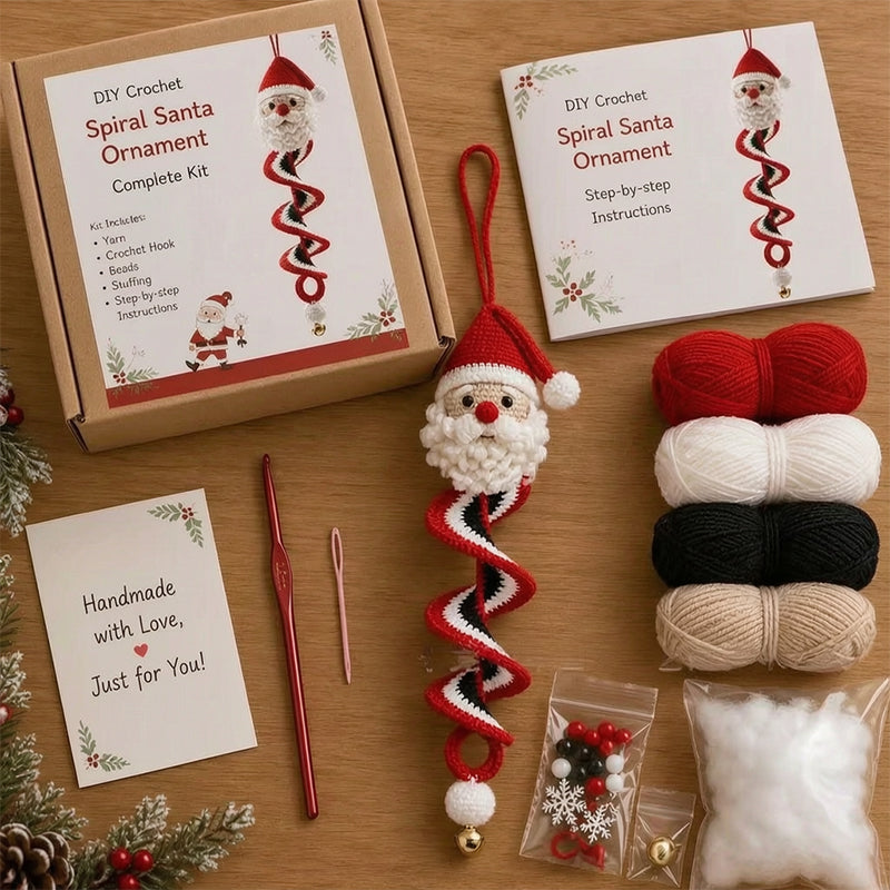 DIY Christmas Spiral Crochet Ornament Kit 🎄