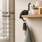 Creative Black Cat Tail Key Holder Hanging Hook For Home Decoration