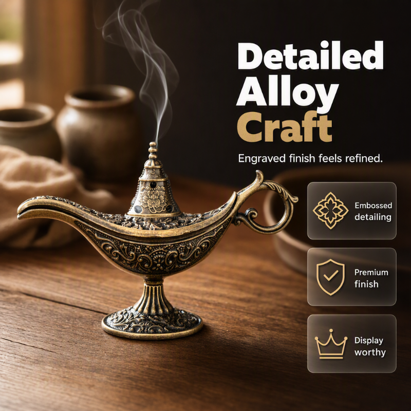 🪔Røkelsesbrenner i retro Aladdin-stil – vintage aromadiffuser ✨