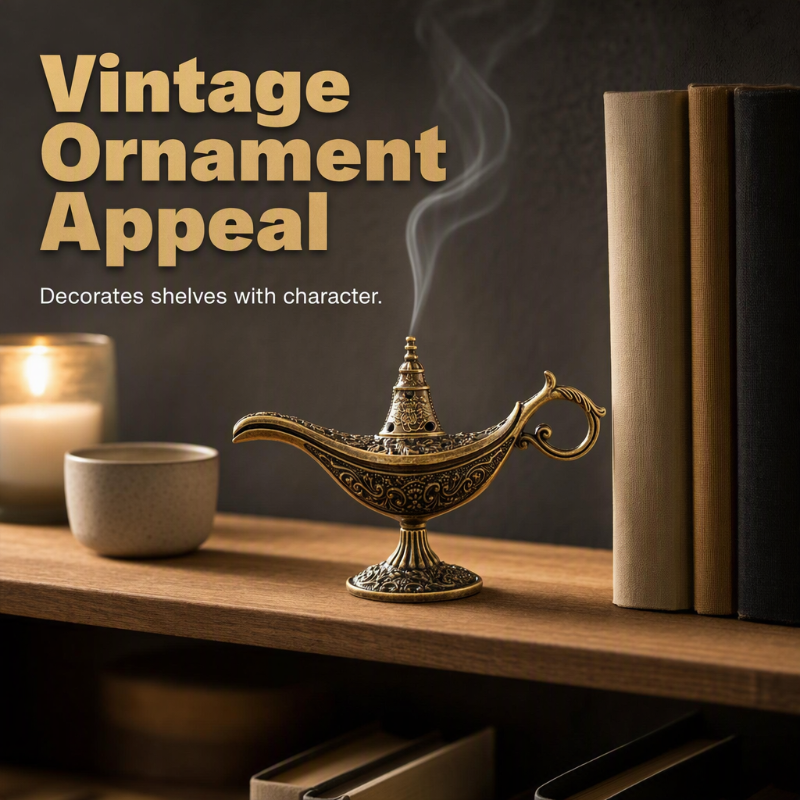 🪔Røkelsesbrenner i retro Aladdin-stil – vintage aromadiffuser ✨
